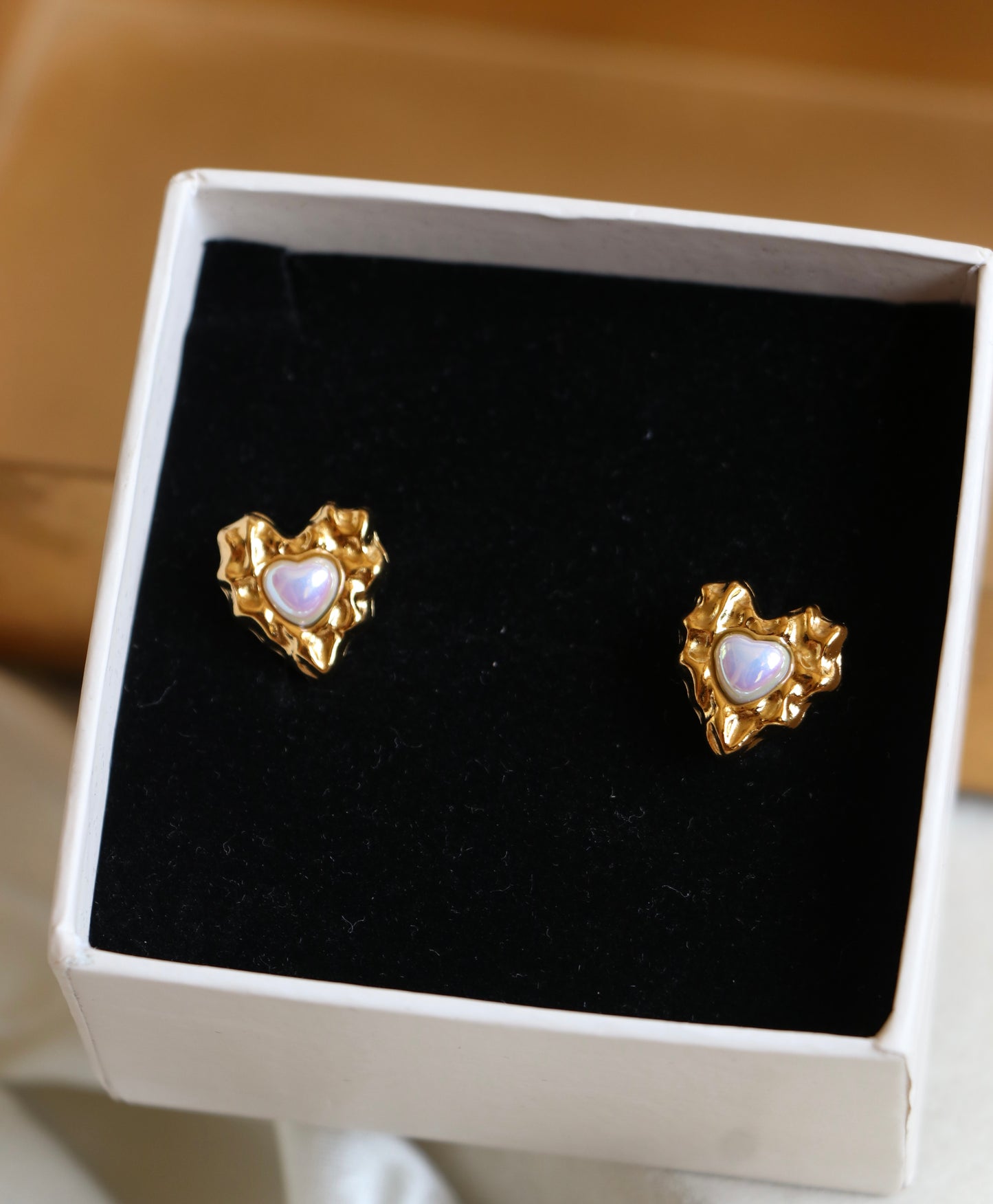 Royal Pearl Heart Studs