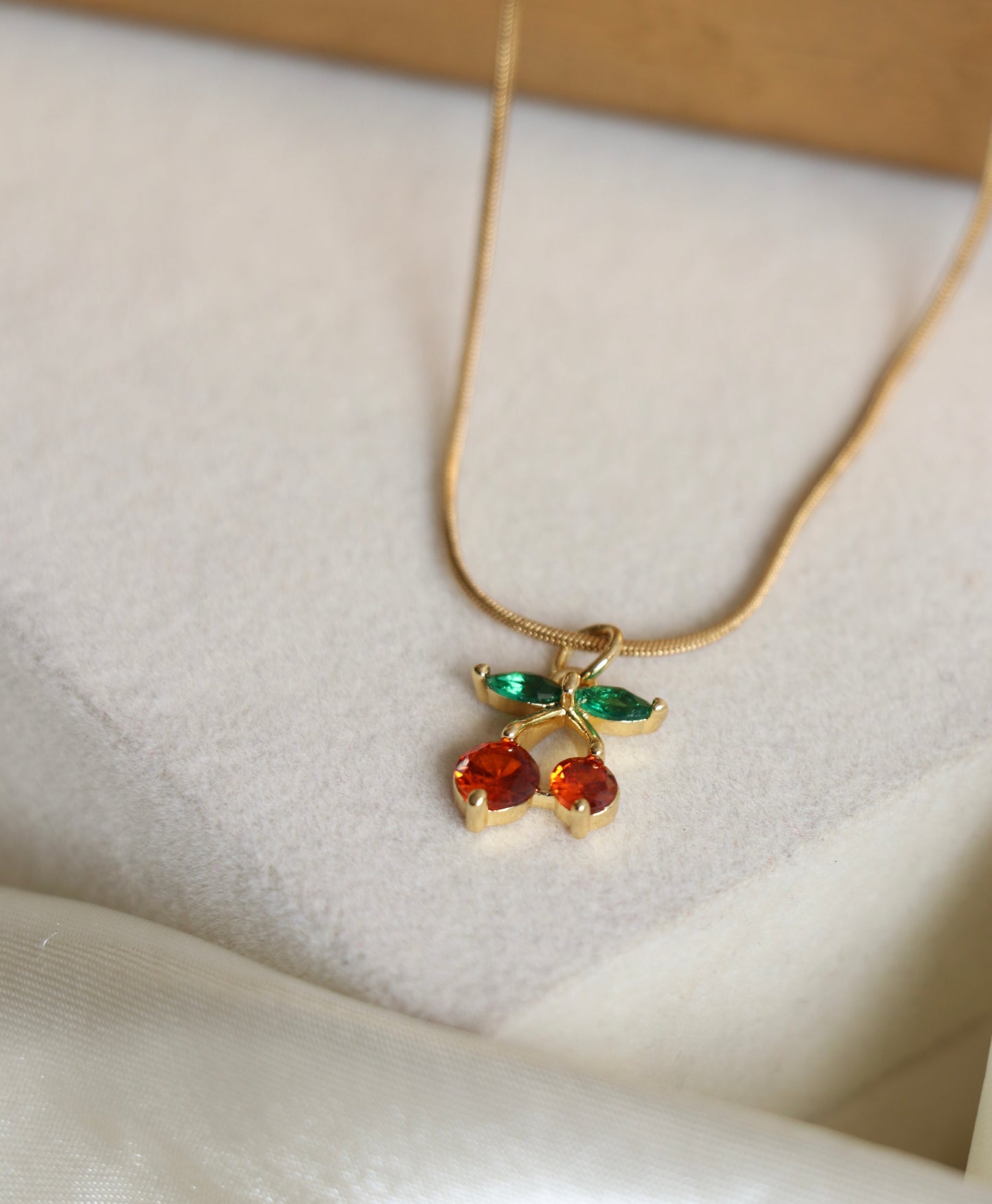 Mini Cherry Charm Necklace