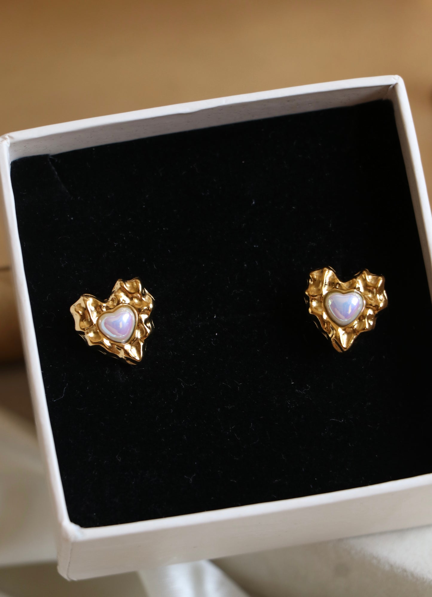 Royal Pearl Heart Studs