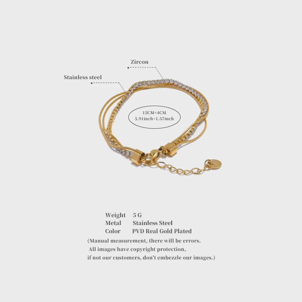 Juliet Zirconia Triple Layered Bracelet