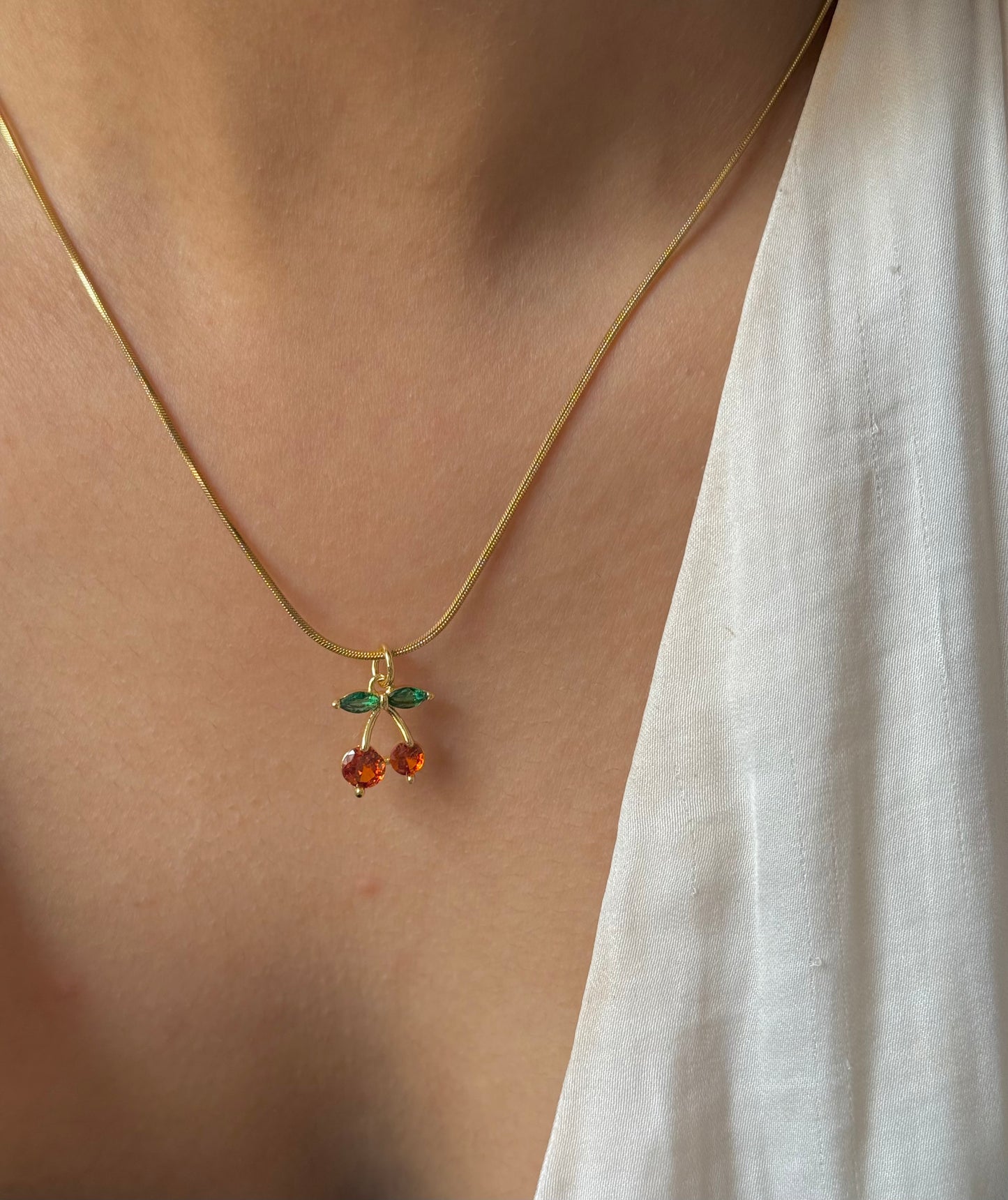 Mini Cherry Charm Necklace