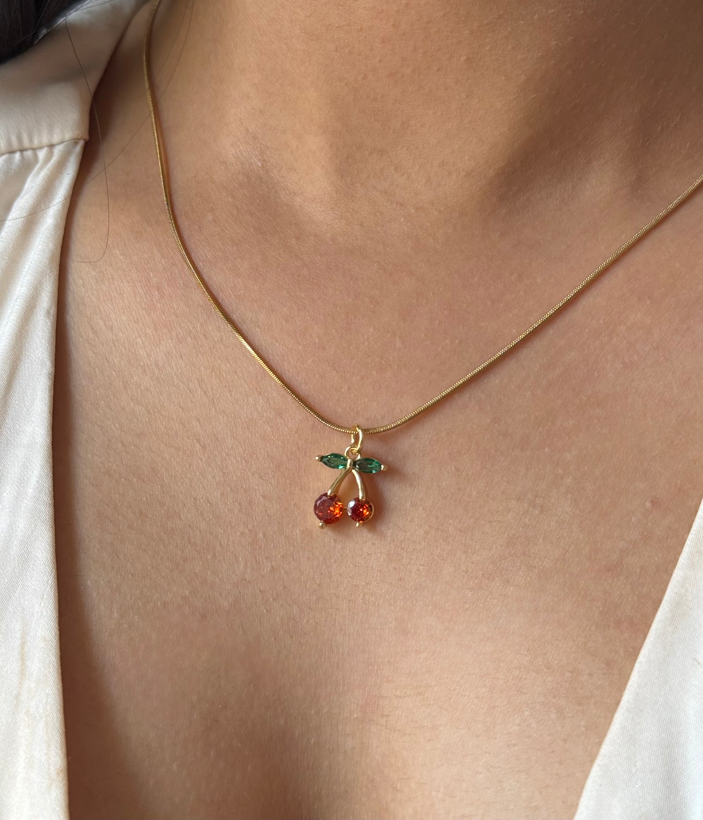 Mini Cherry Charm Necklace
