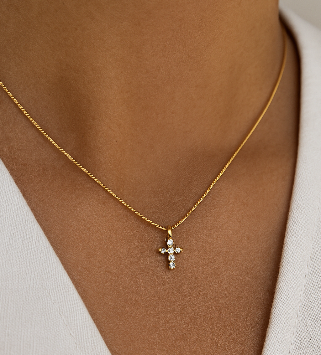 Dainty Zirconia Cross Necklace