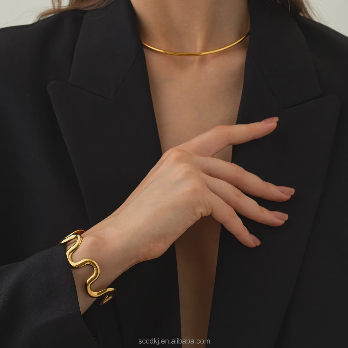 Barbara Solid Gold Band ( Adjustable)