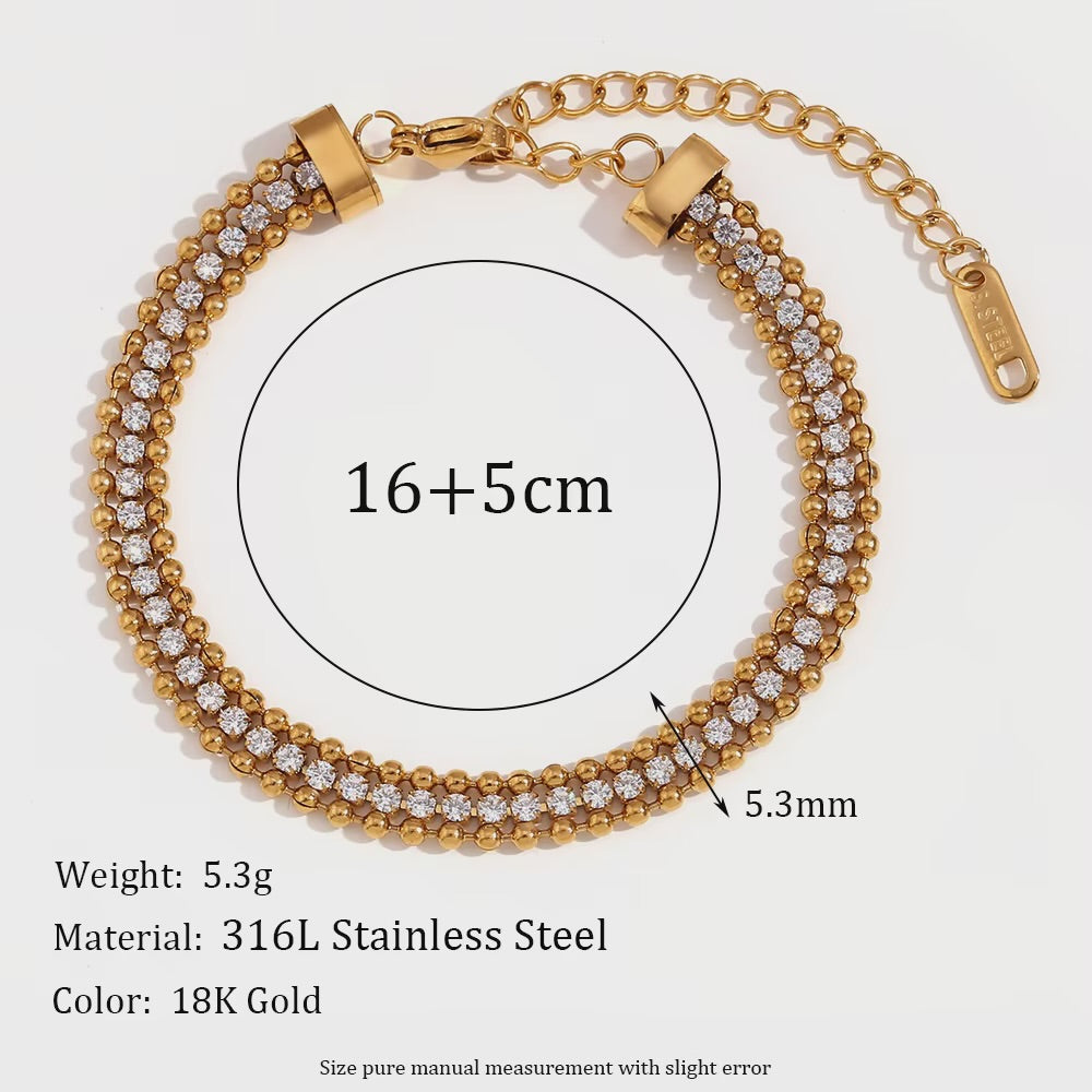 Genelia Triple Layered Zircon Bracelet