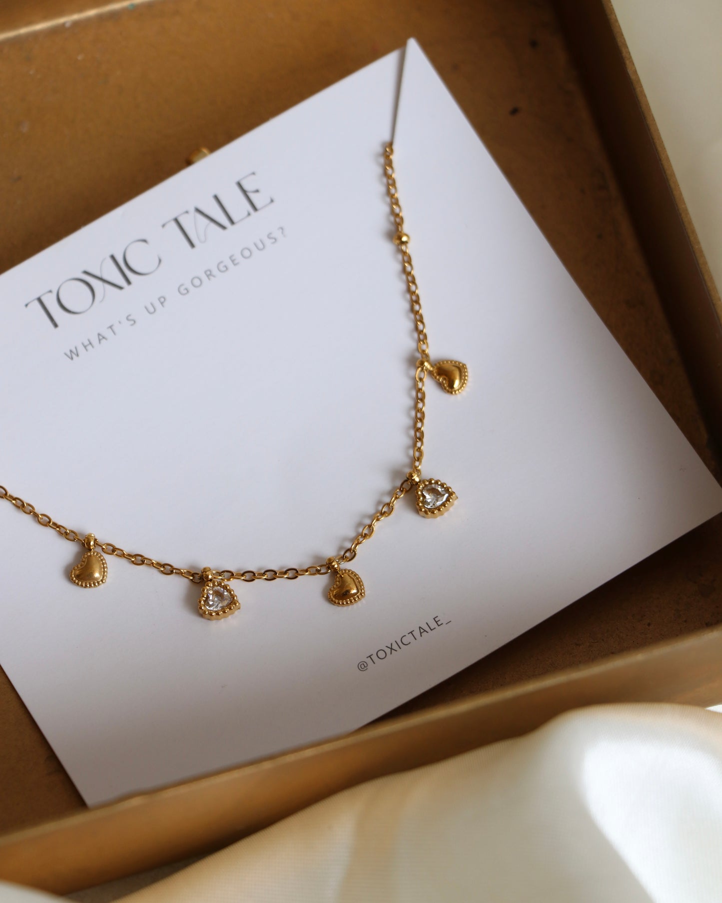 Ariana Mini Zircon Hearts Chain