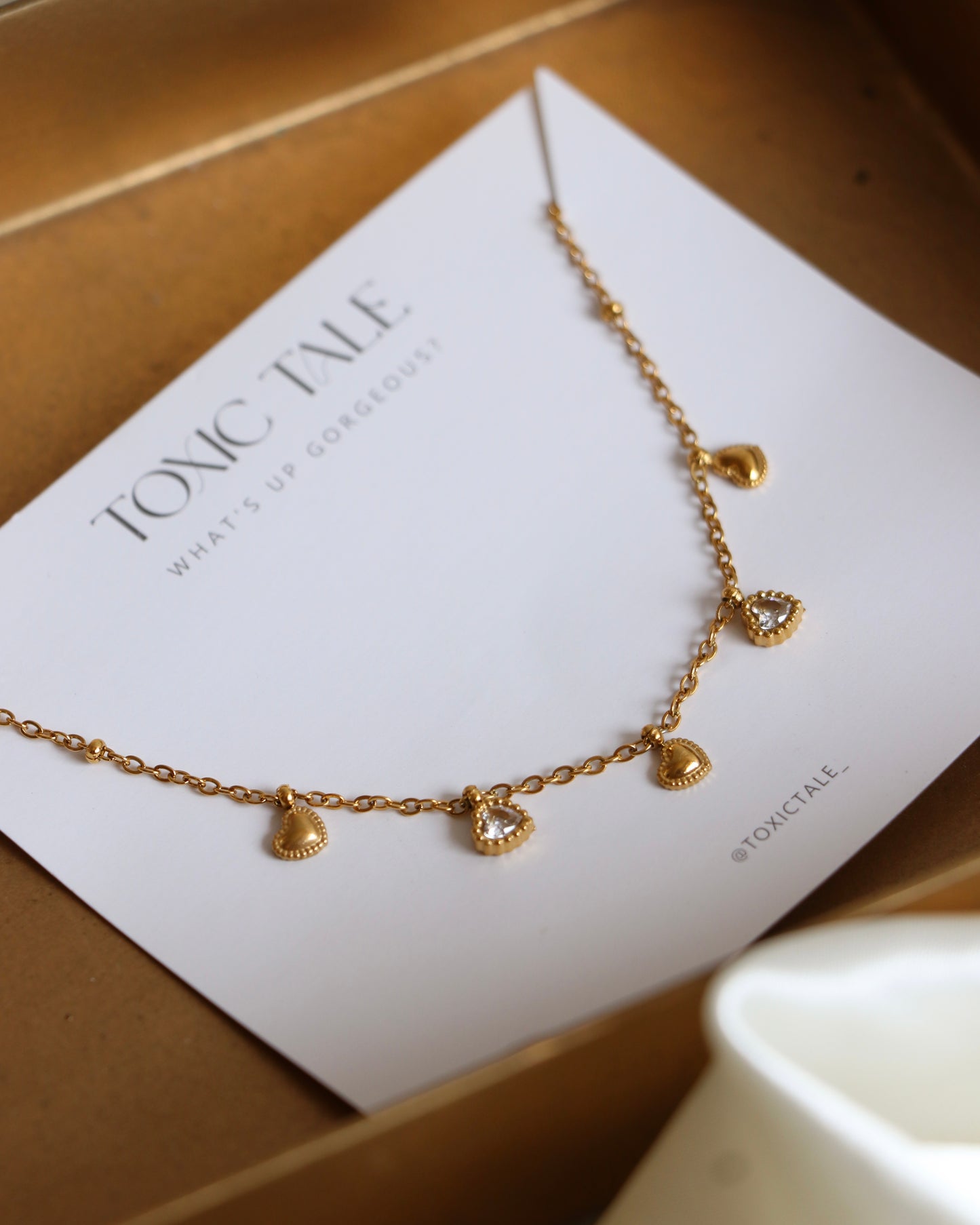 Ariana Mini Zircon Hearts Chain
