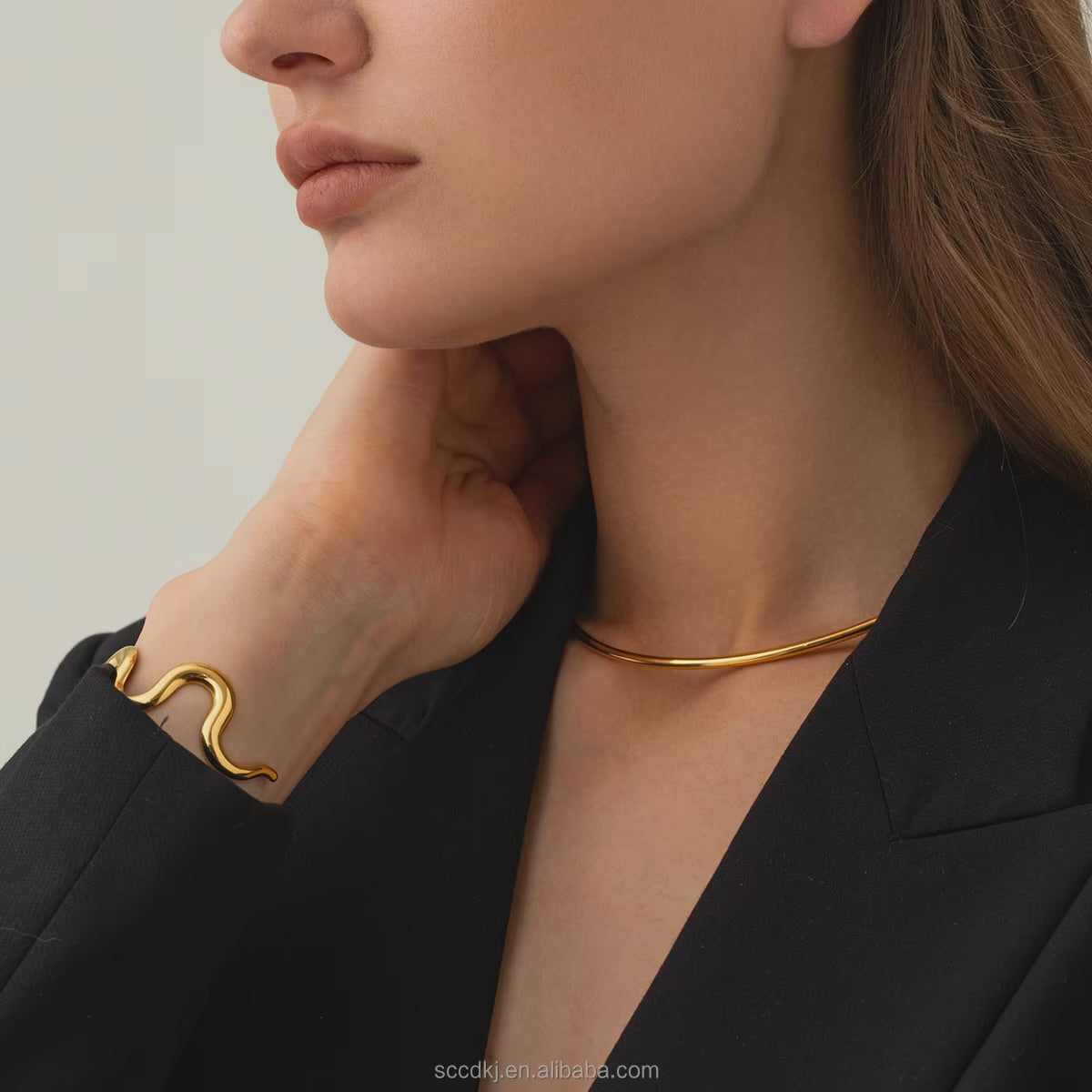 Barbara Solid Gold Band ( Adjustable)