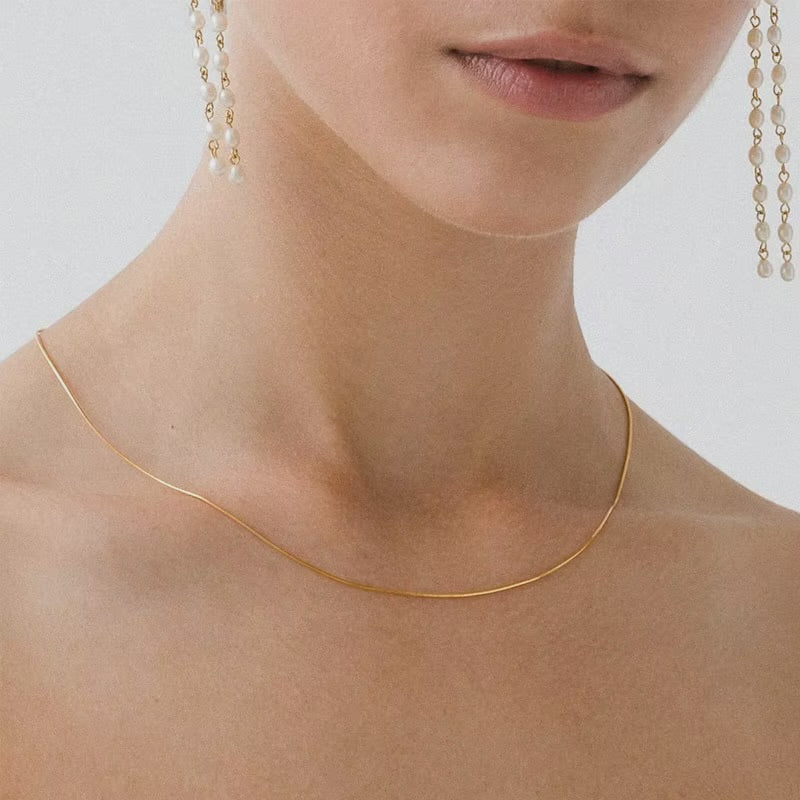 Skinny Solid Gold Chain