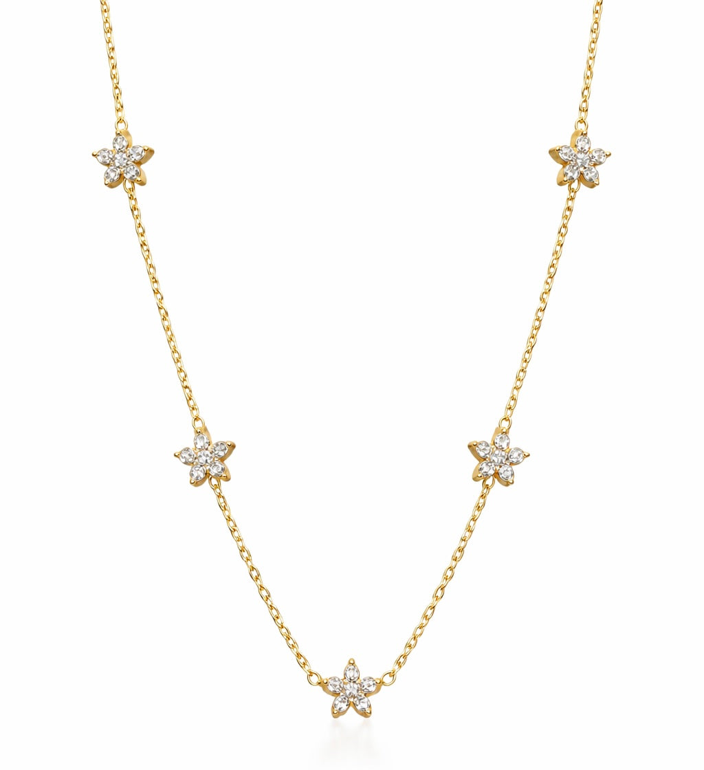 Zirconia Daisy Lined Chain