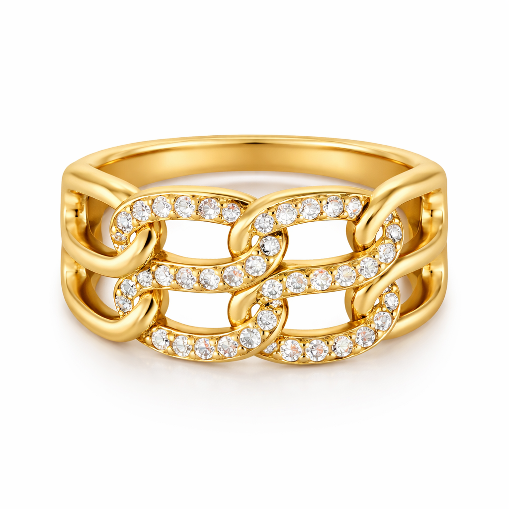Tria Diamond Link Ring