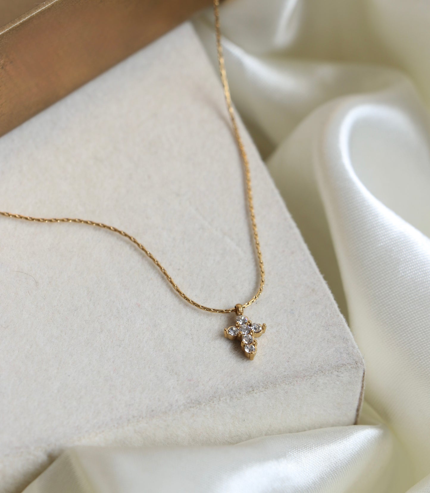 Dainty Zirconia Cross Necklace