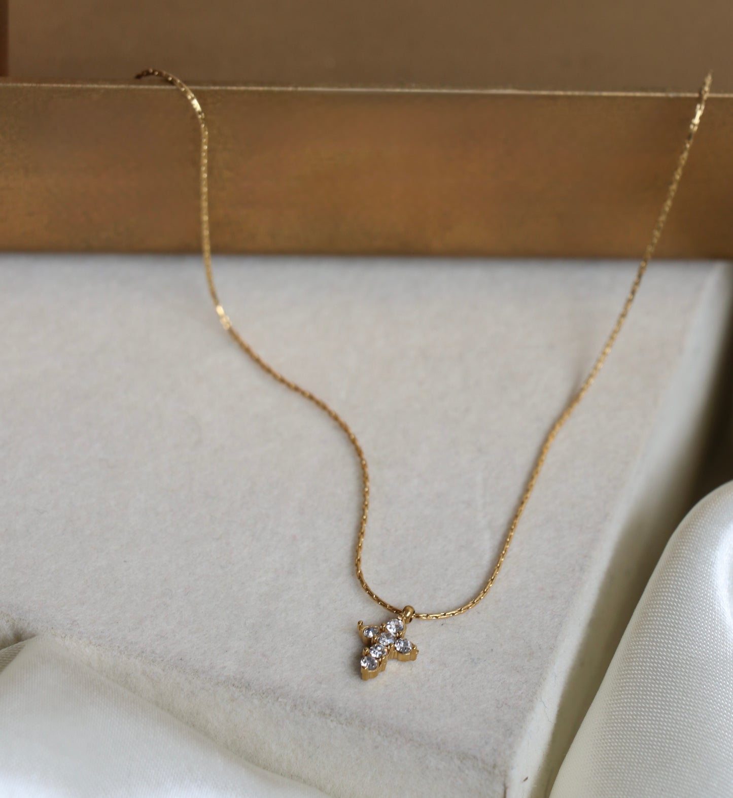 Dainty Zirconia Cross Necklace