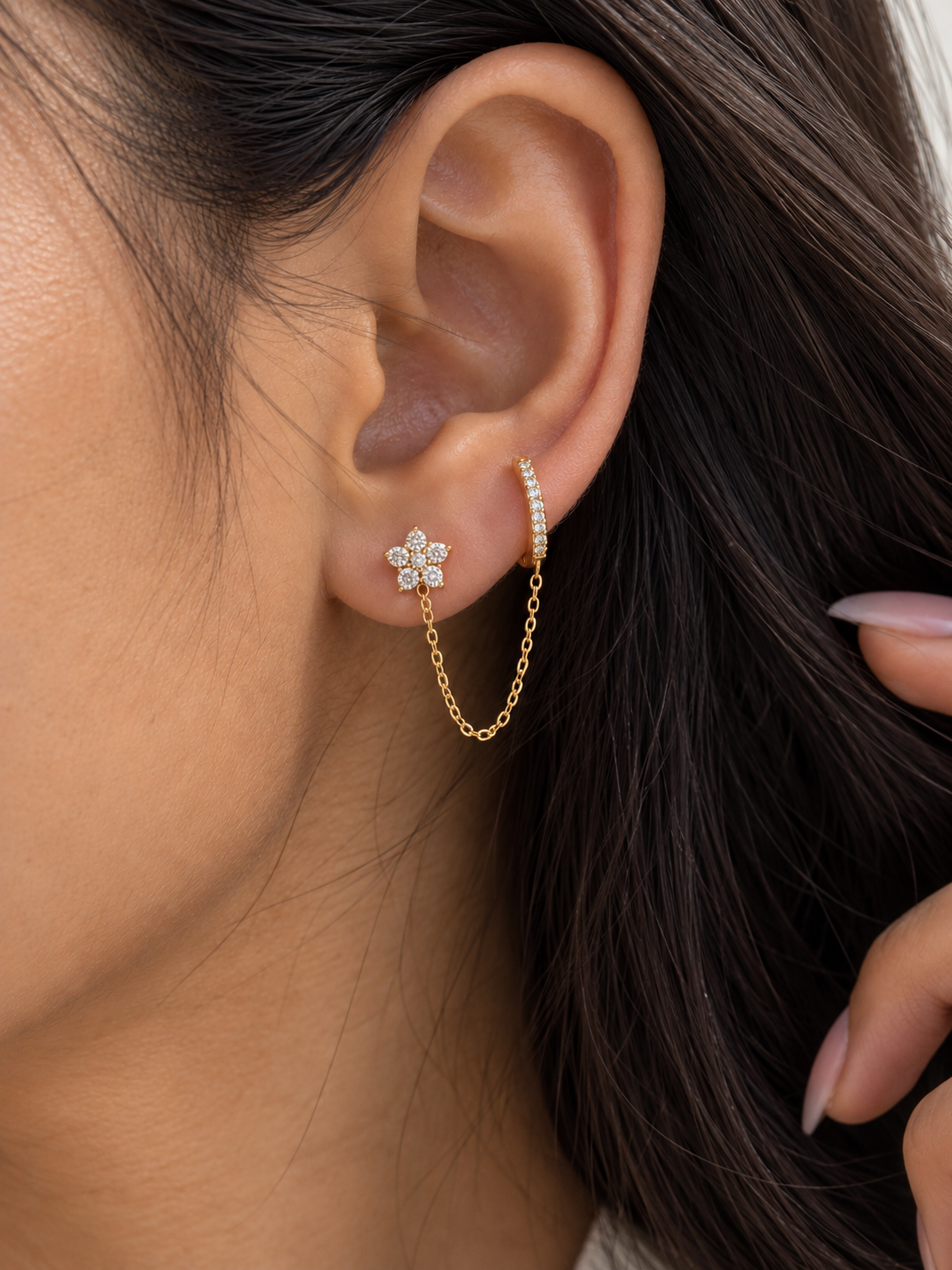Zerial Dual piercing Earring