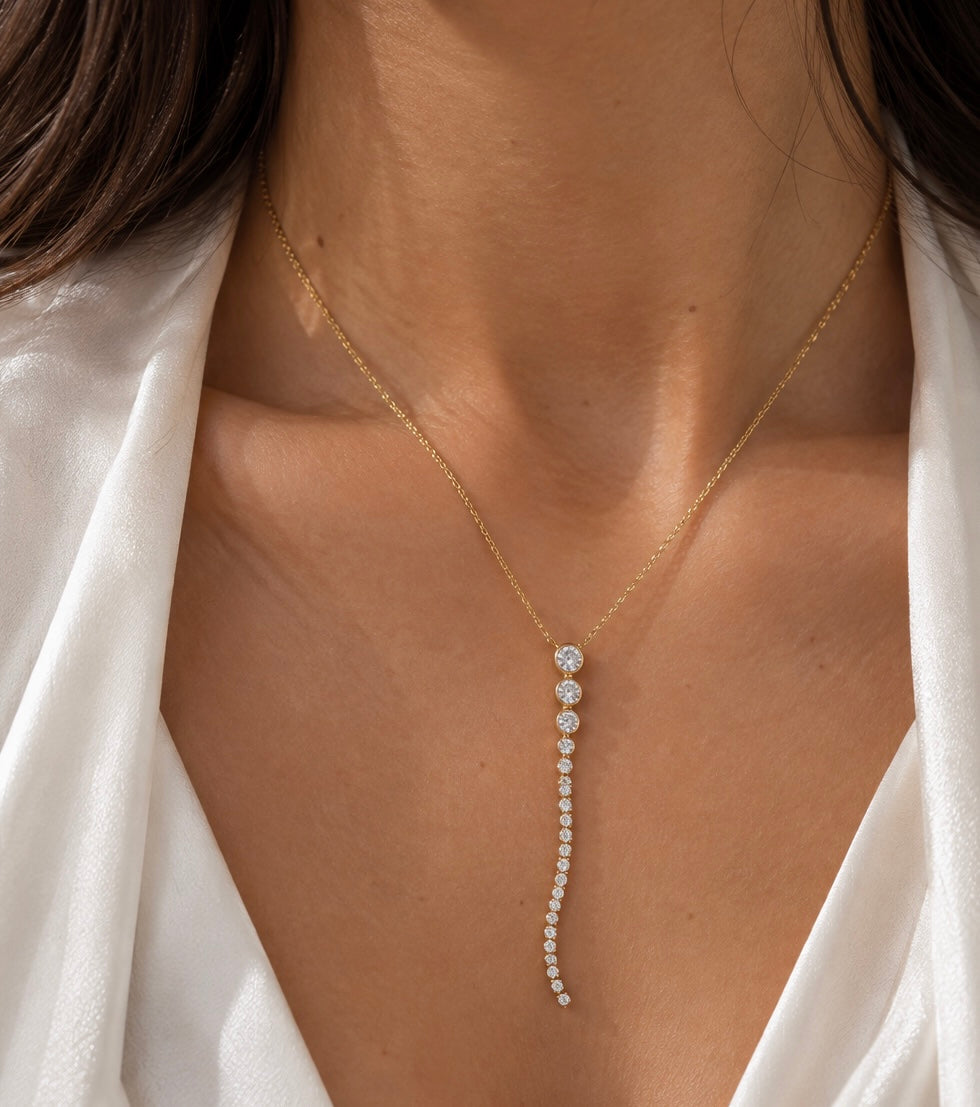 Elizabeth Zirconia Line Necklace