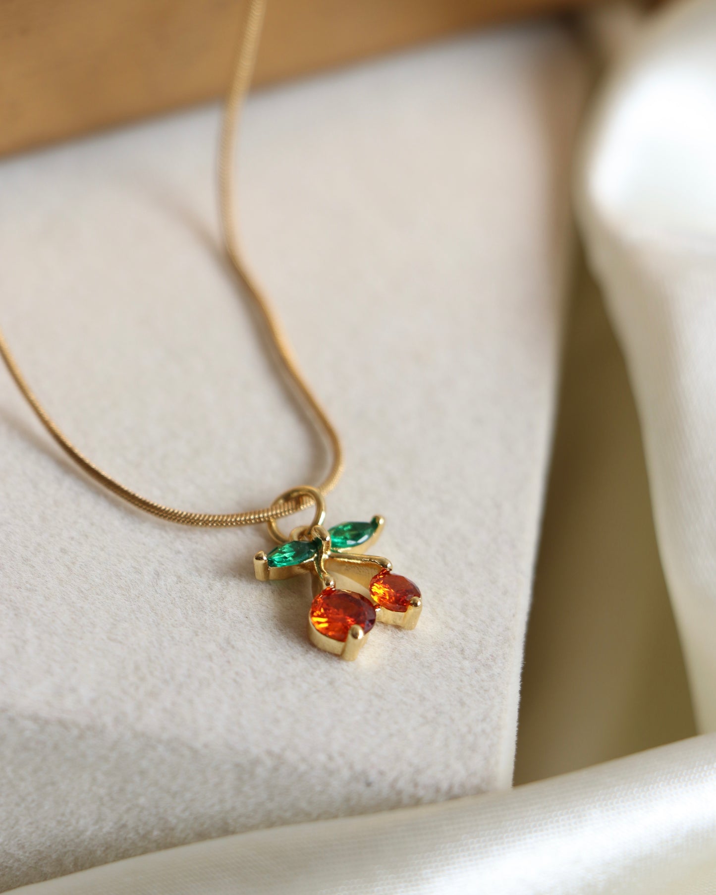 Mini Cherry Charm Necklace