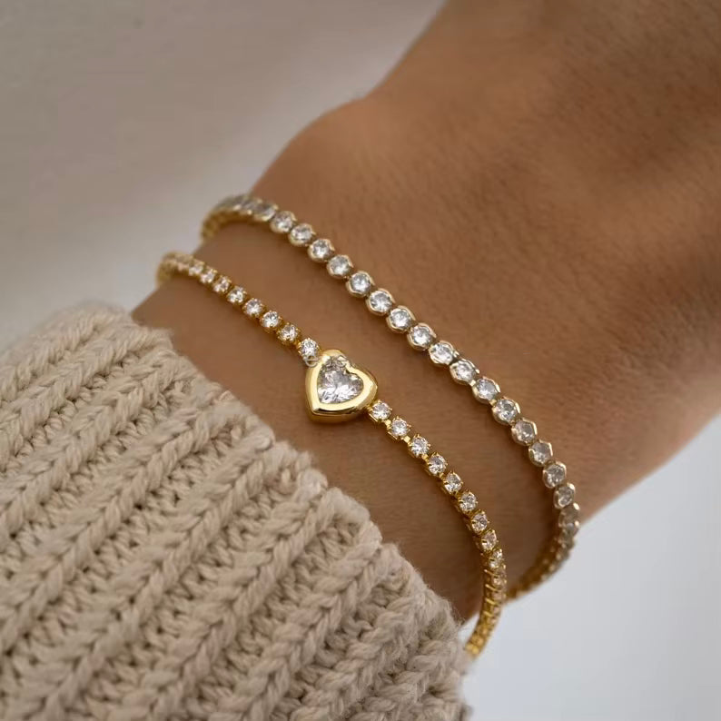 Jacqueline Dainty Zirconia Heart Bracelet