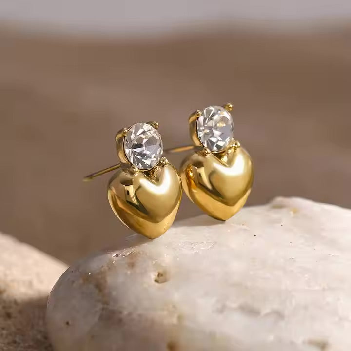 Jane Zirconia Heart Studs