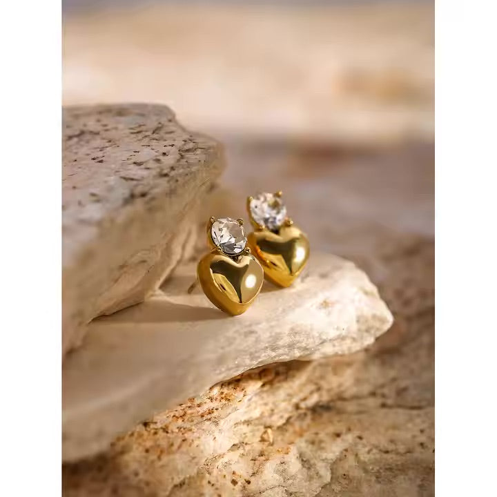 Jane Zirconia Heart Studs