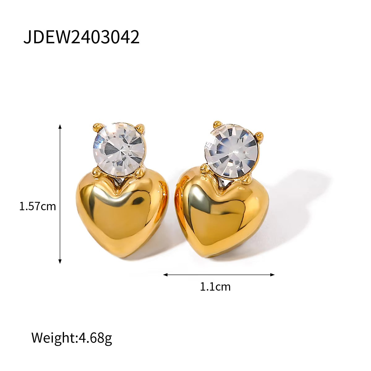 Jane Zirconia Heart Studs