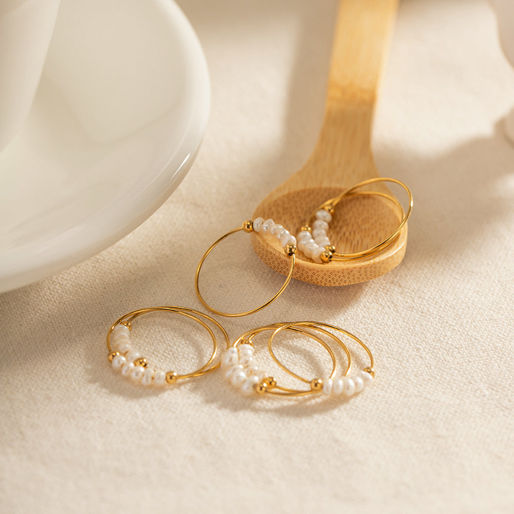 Dainty Marine Pearl Ring (Free size)