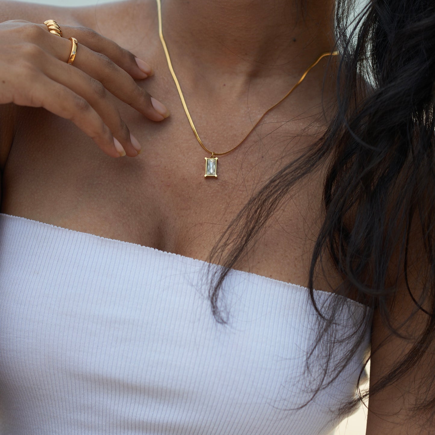 White Rheinstone Necklace