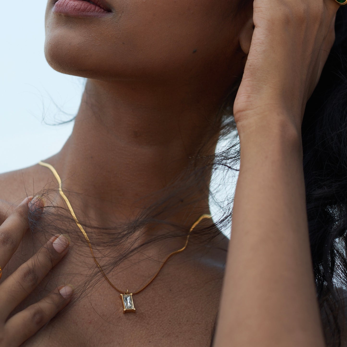 White Rheinstone Necklace