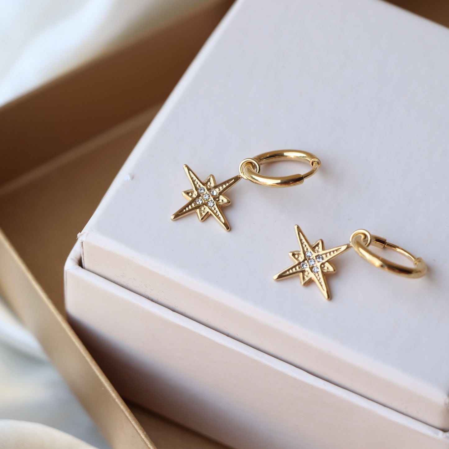 Zircon Studded Star Huggies