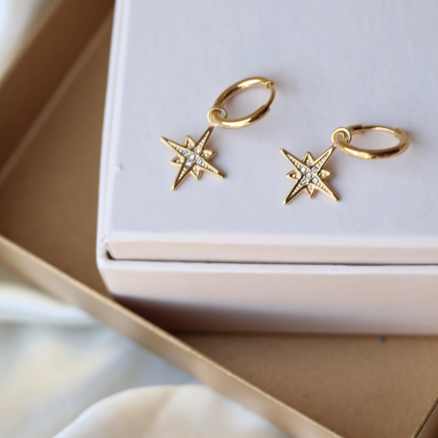 Zircon Studded Star Huggies