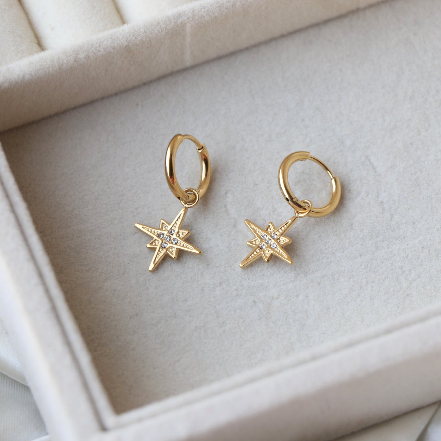Zircon Studded Star Huggies