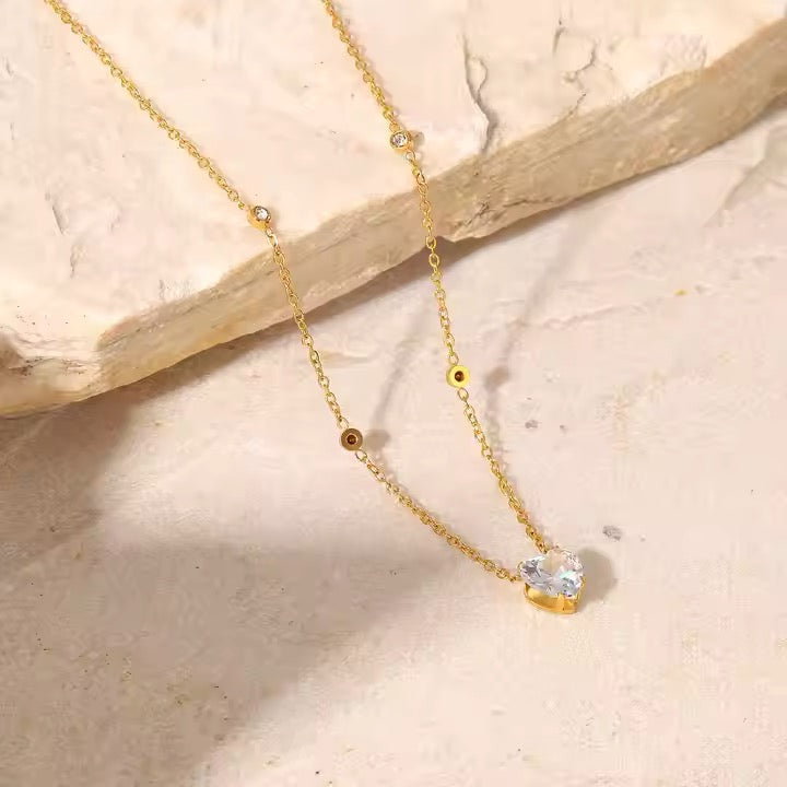 Zoe Zirconia Heart Necklace