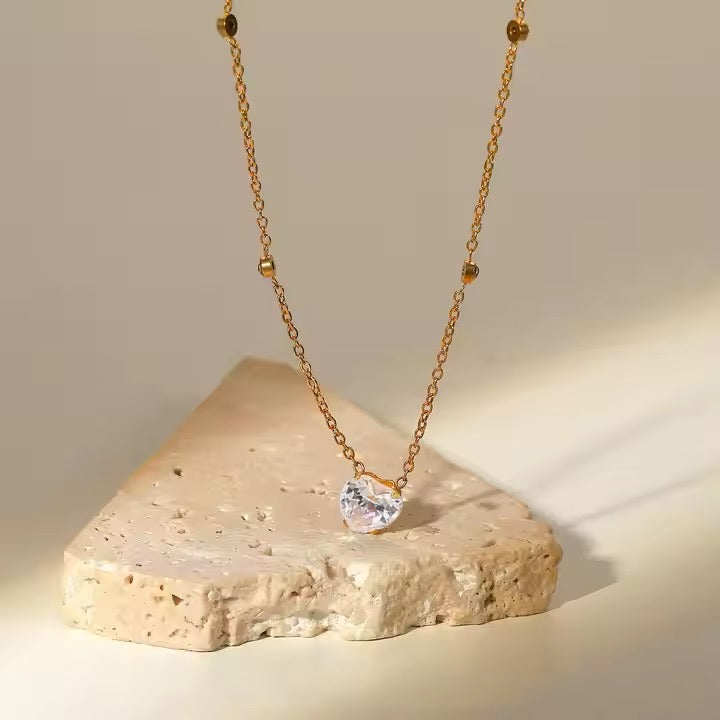 Zoe Zirconia Heart Necklace