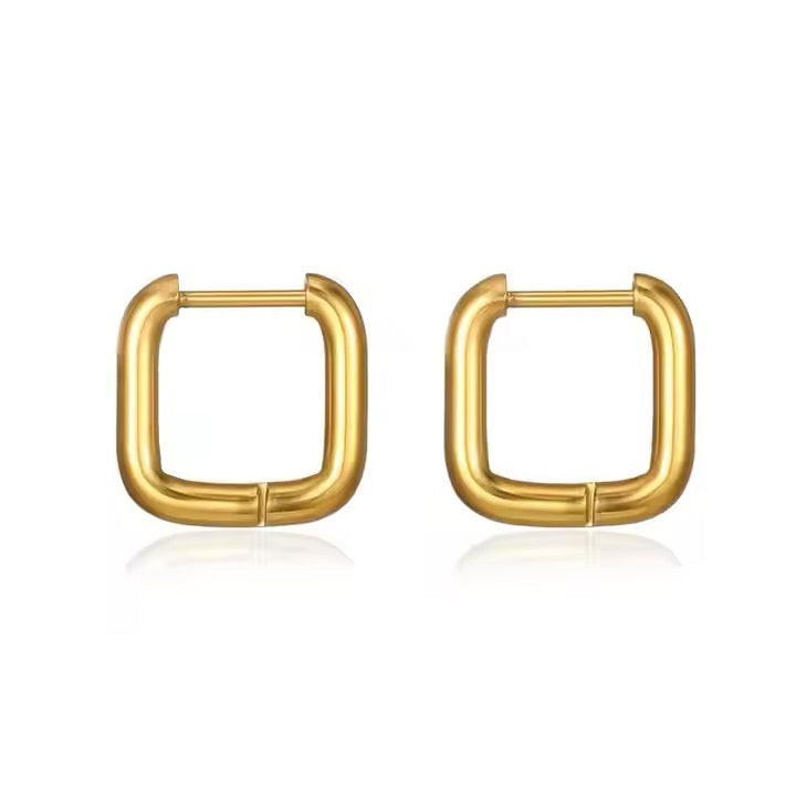 Sage Mini Square Hoops