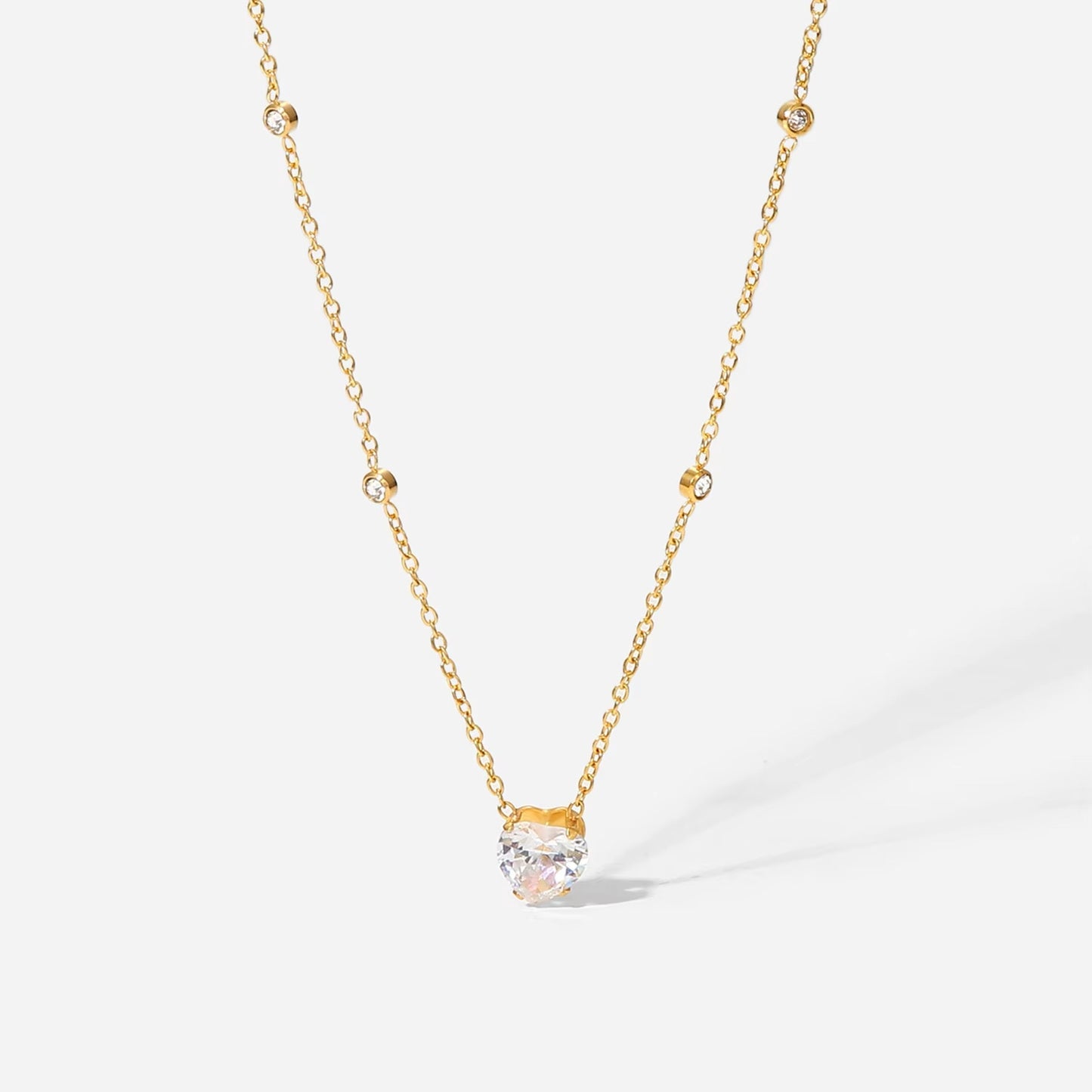 Zoe Zirconia Heart Necklace