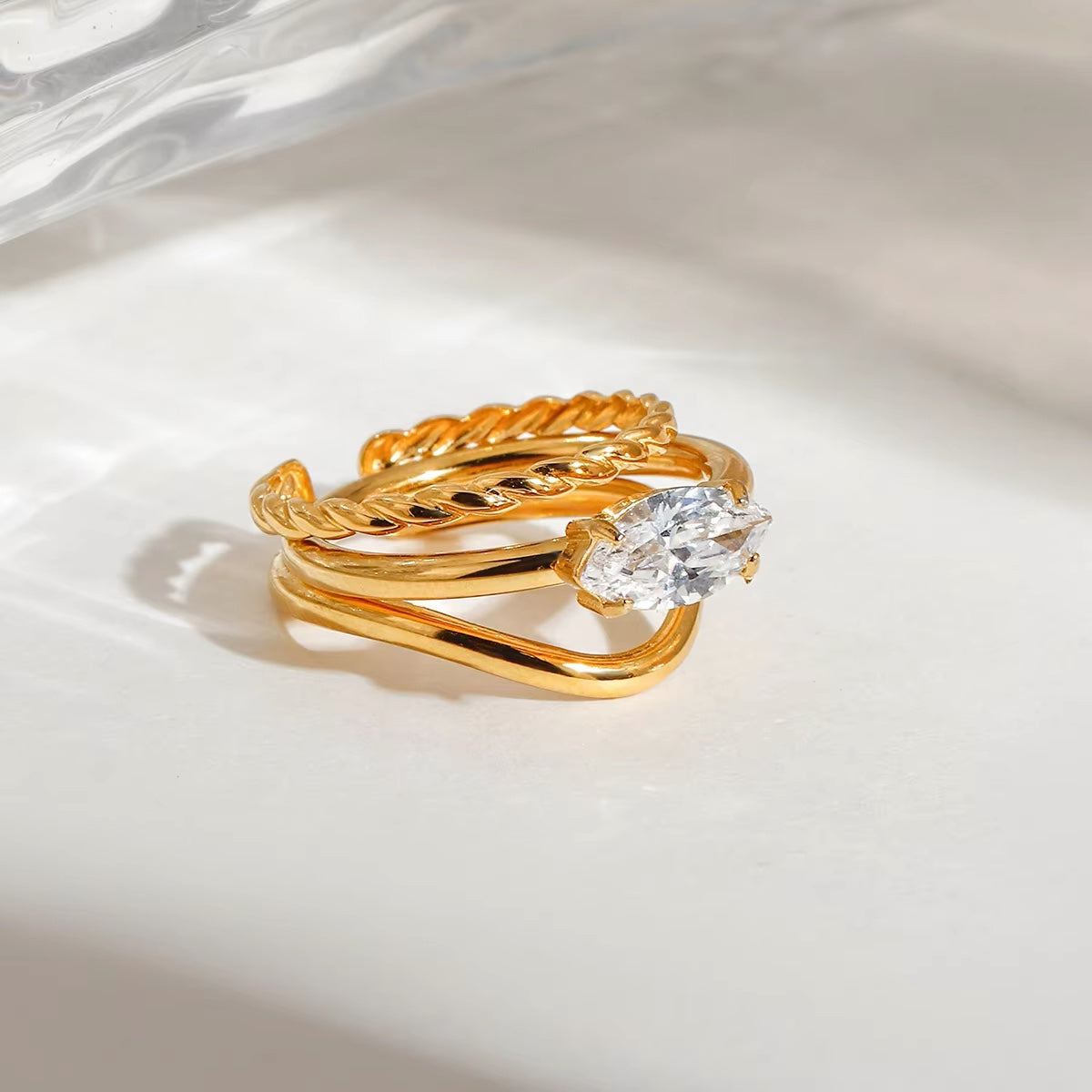 Mariandra Dual Diamond Ring (Adjustable)