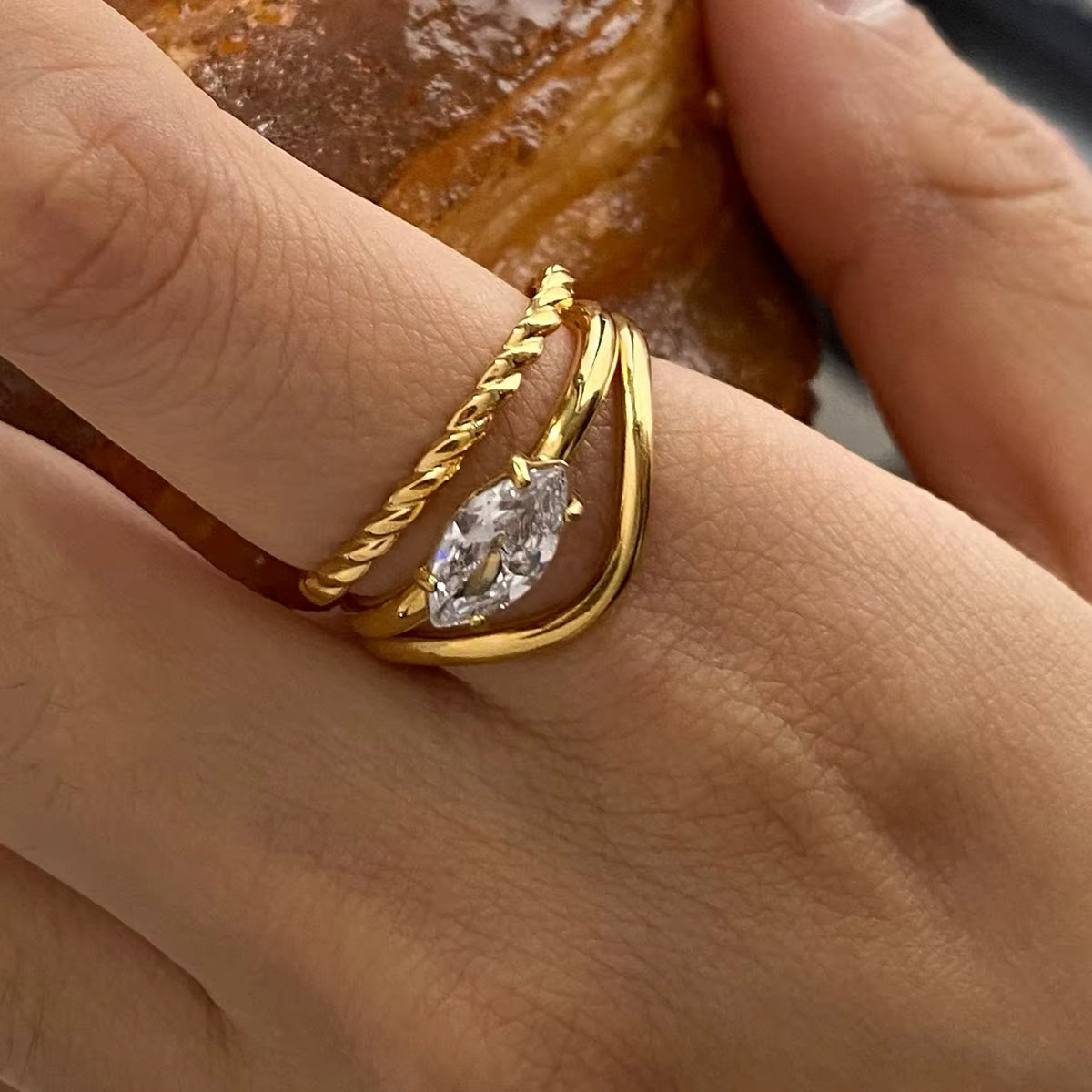Mariandra Dual Diamond Ring (Adjustable)