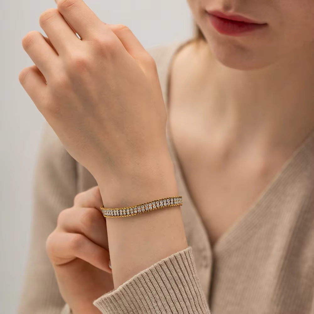 Hazel Stack Four Layered Zirconia Bracelet
