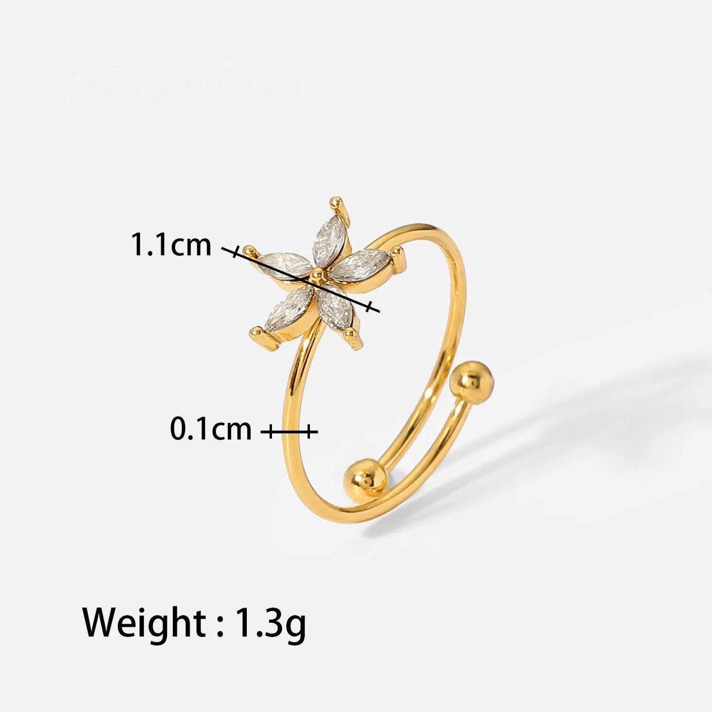 Fleur de Glace Ring ( Adjustable)