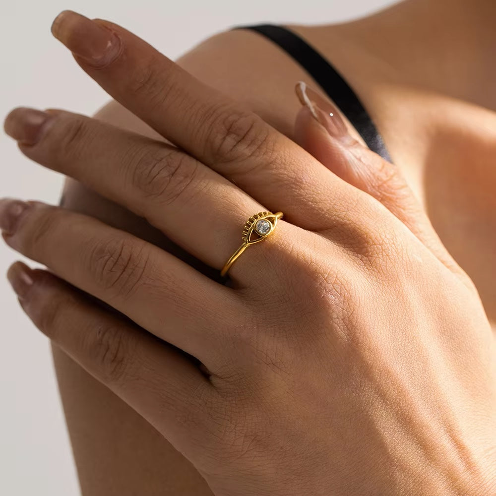 Katia Evil Eye Ring (Adjustable)
