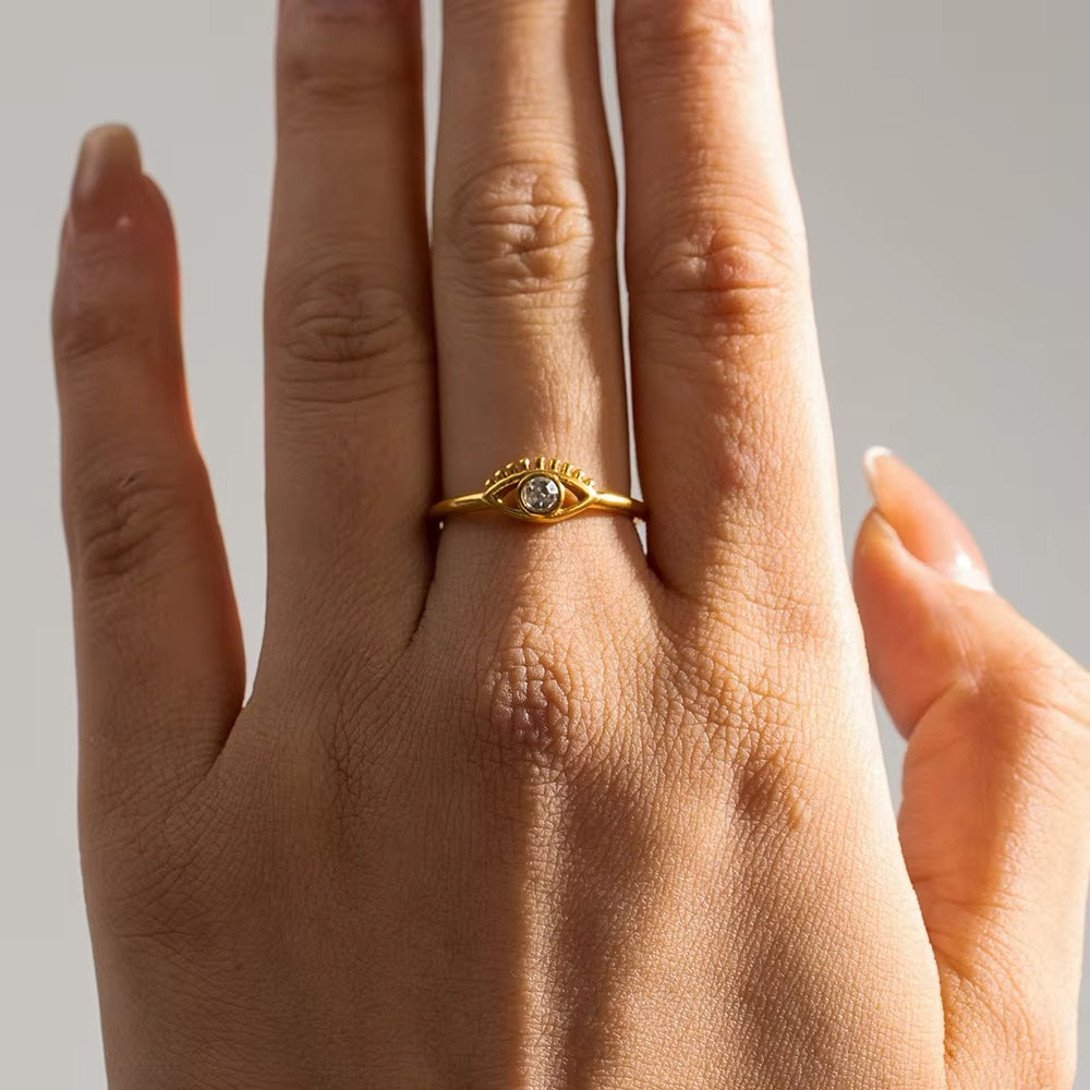 Katia Evil Eye Ring (Adjustable)