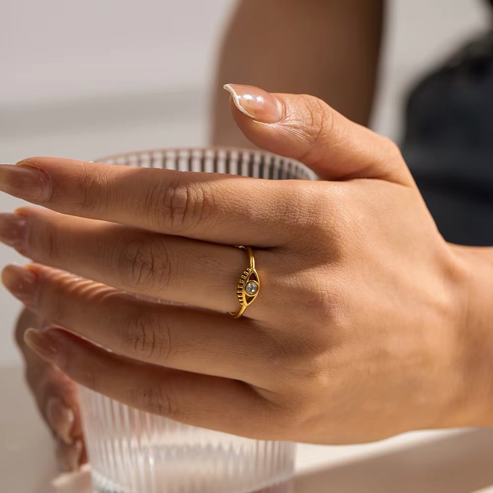 Katia Evil Eye Ring (Adjustable)