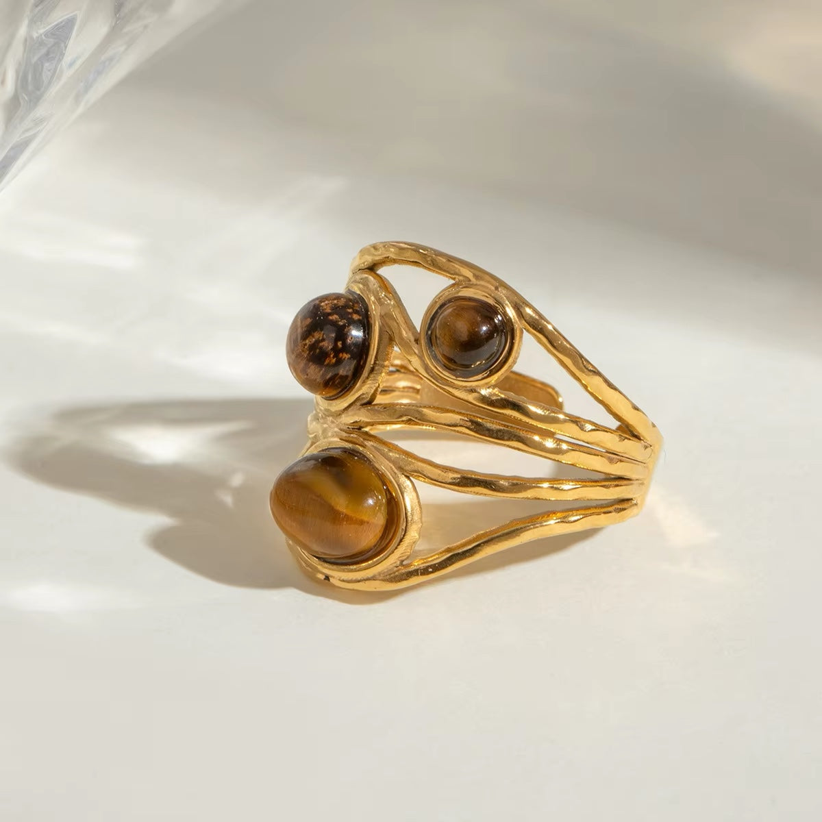 Zera Earth Stones Ring (Adjustable)