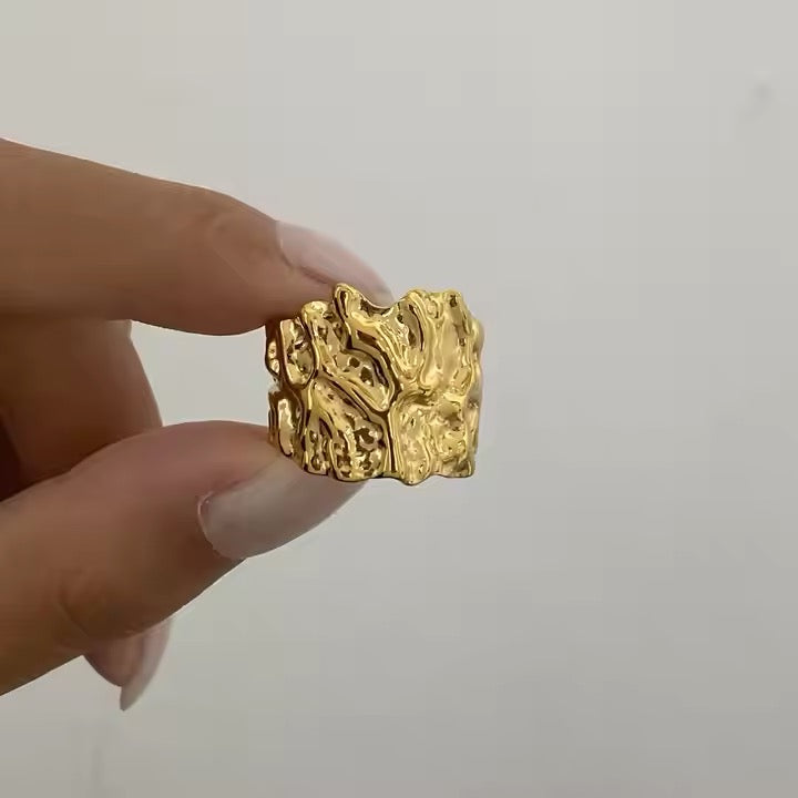 Molten Lava Band Ring (Adjustable)