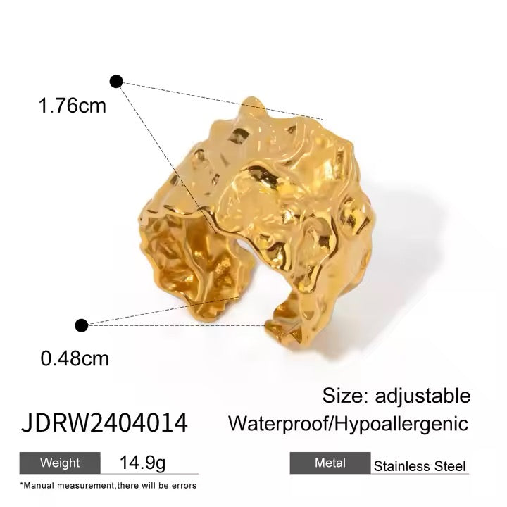 Molten Lava Band Ring (Adjustable)