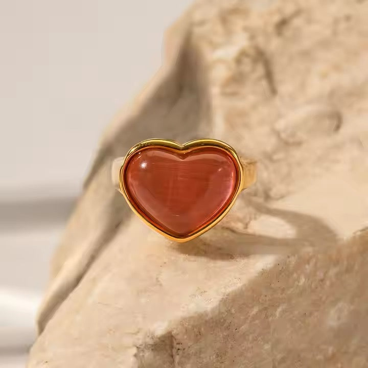 Romeo Pink Heart Ring