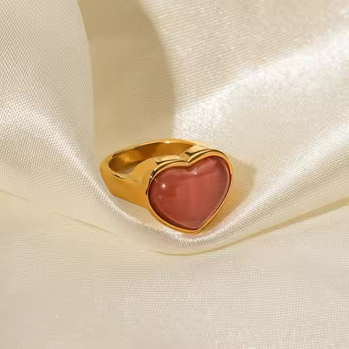 Romeo Pink Heart Ring