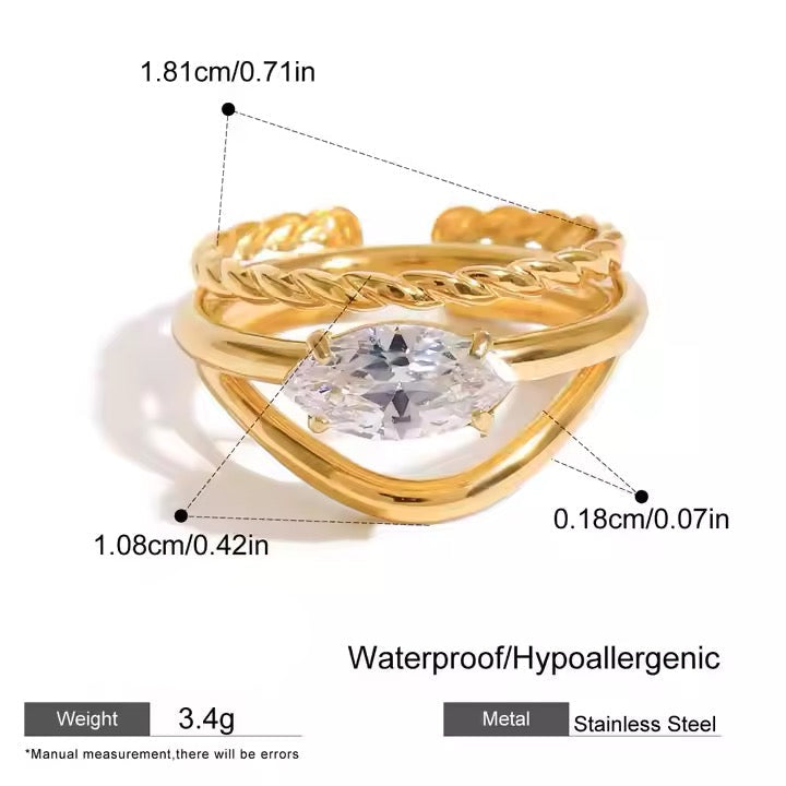 Mariandra Dual Diamond Ring (Adjustable)
