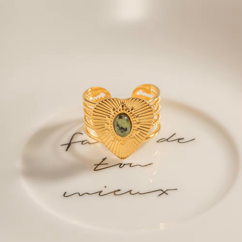 Ezra Stone Heart Ring