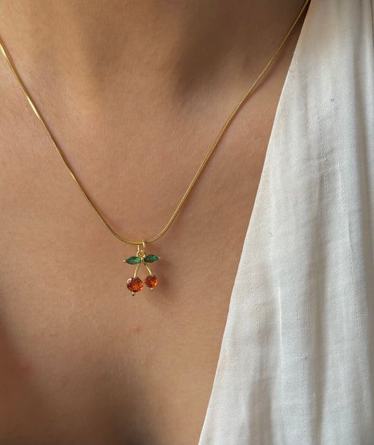 Mini Cherry Charm Necklace