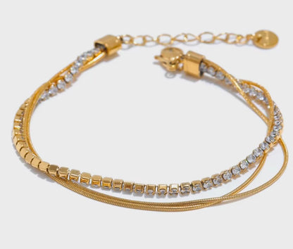 Juliet Zirconia Triple Layered Bracelet